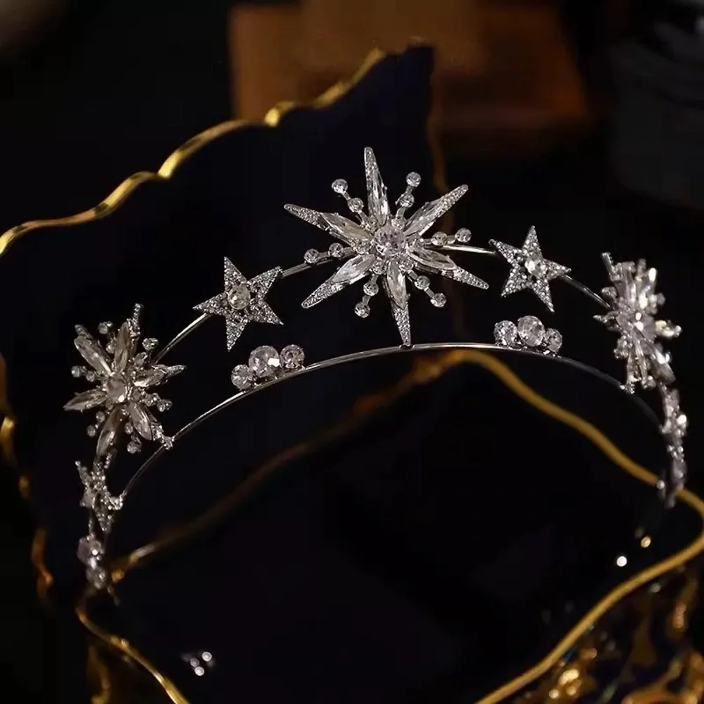 Elegant Silver Starburst Tiara